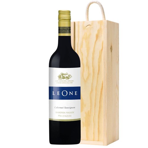 Leone Cabernet Sauvignon 75cl Red Wine In Pine Wooden Gift Box